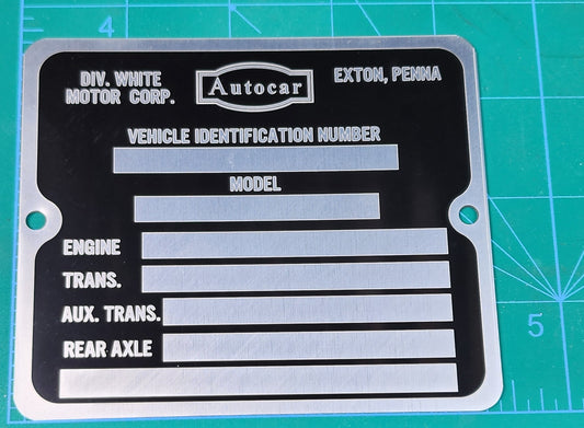 Autocar Serial Plate