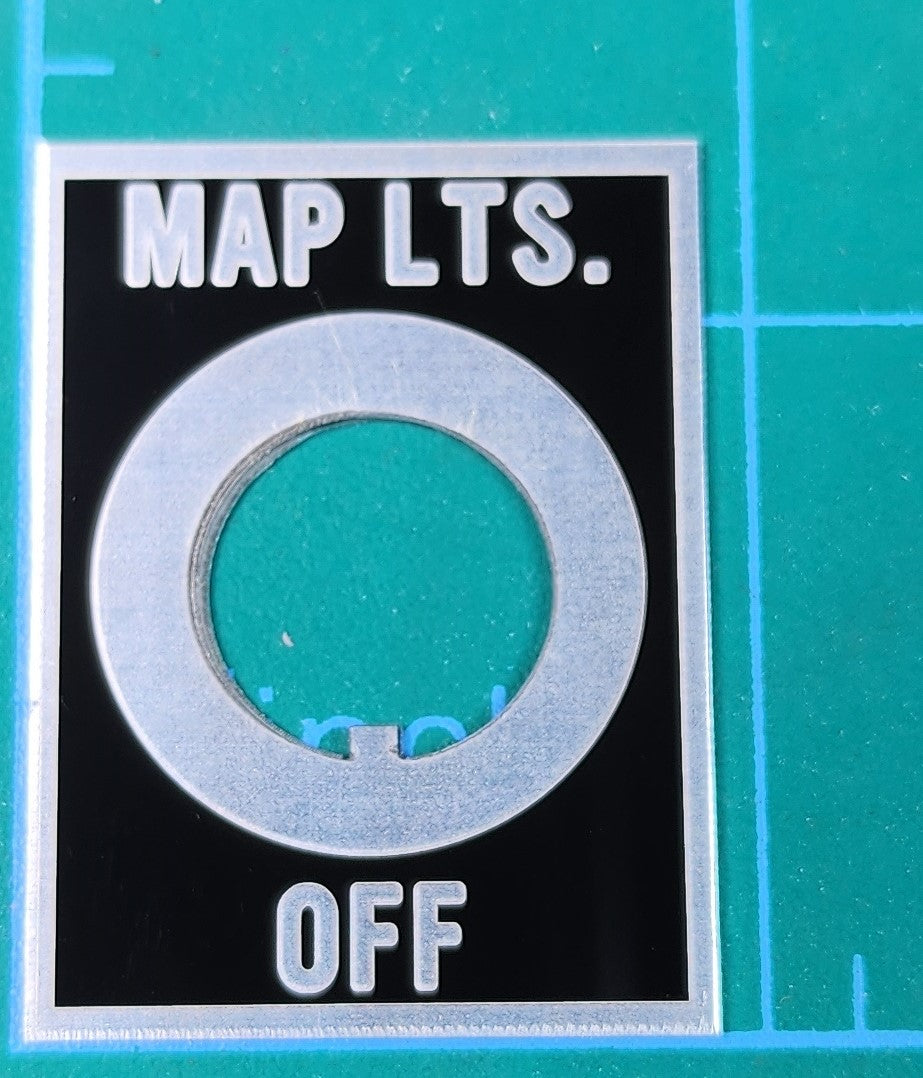 Map Lights Toggle Switch Label Plate