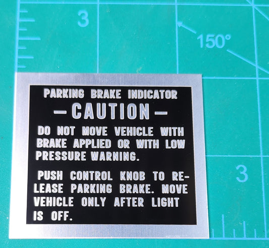 Parking Brake Warning Label