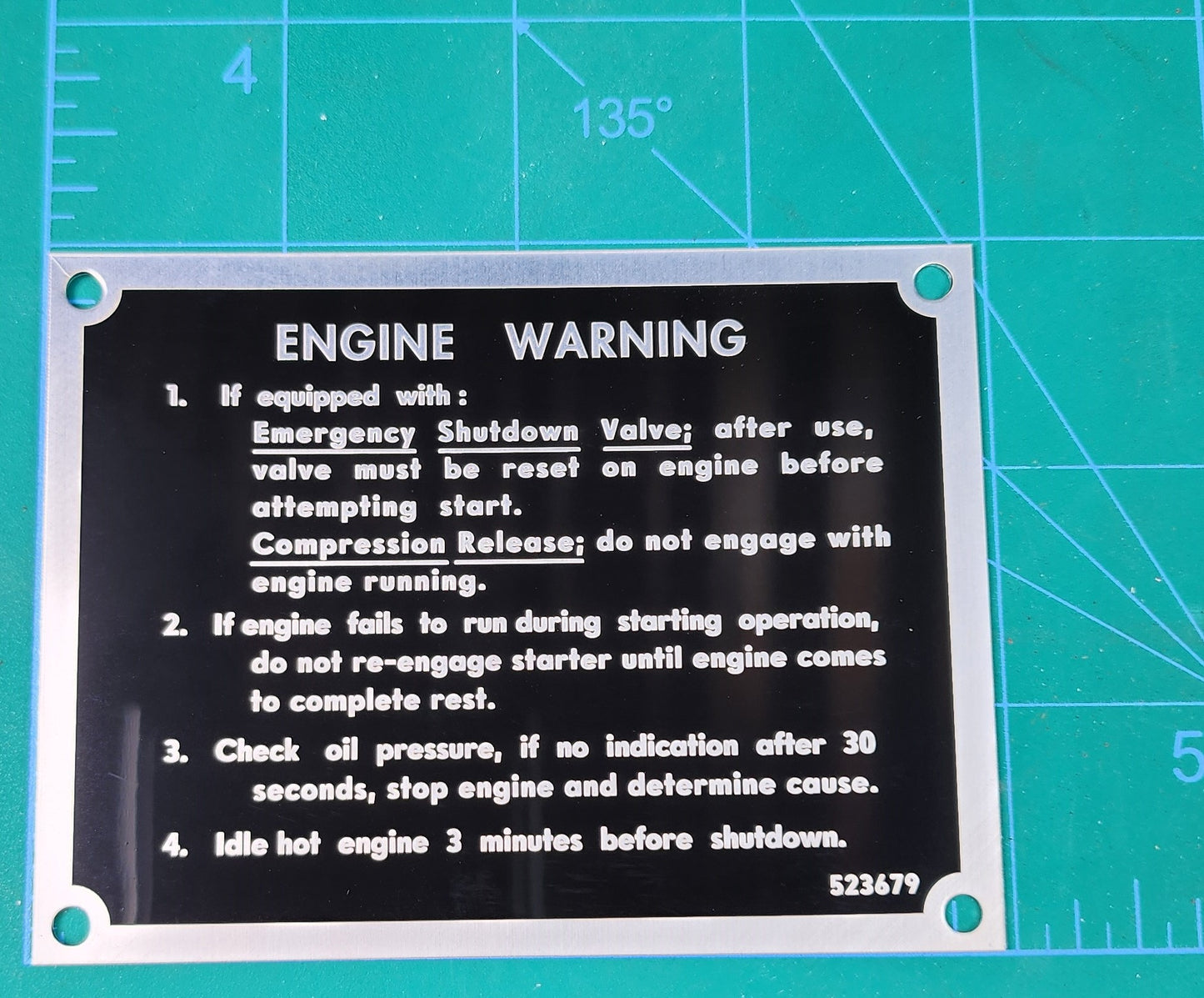 Engine Warning Dash Tag