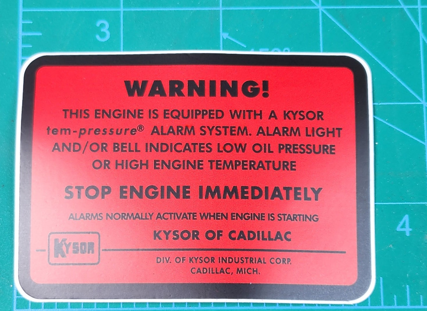 Kysor Alarm Decal