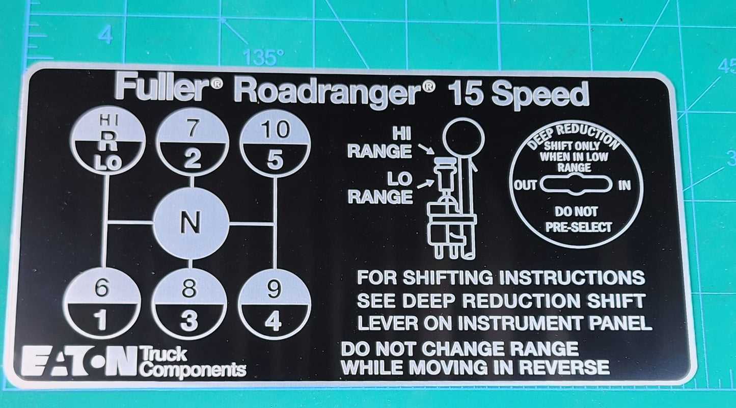 Fuller 15 Speed Plate