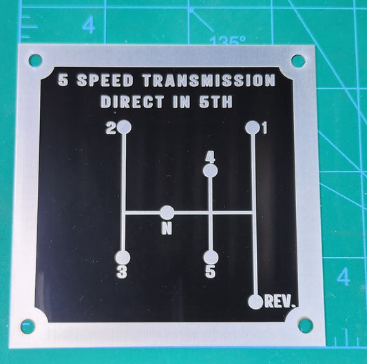 5 Speed Shift Pattern Tag