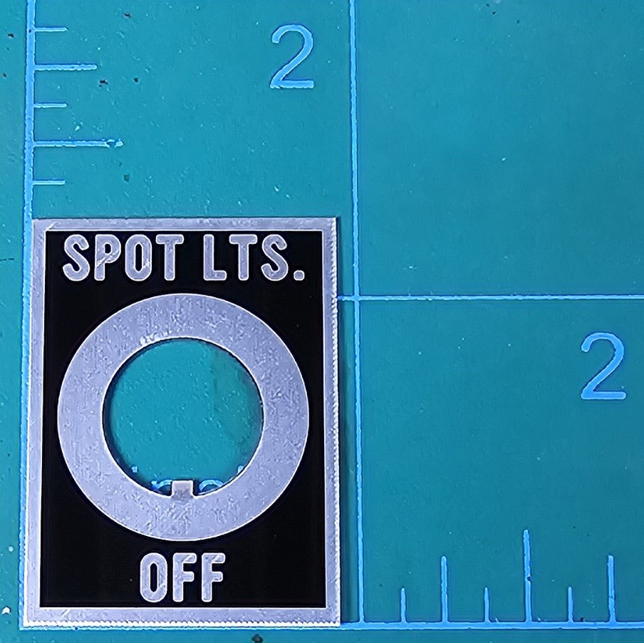 Spot Lights Toggle Switch Label Plate