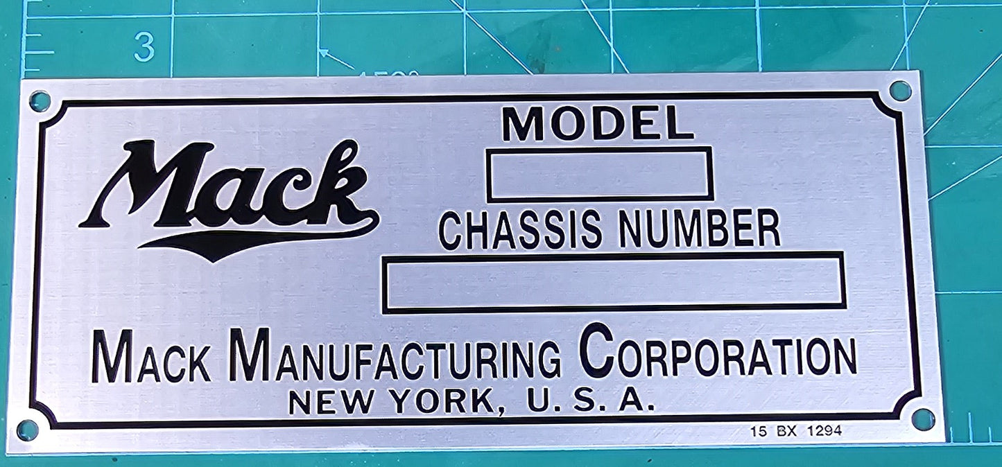 Early Mack Serial Plate