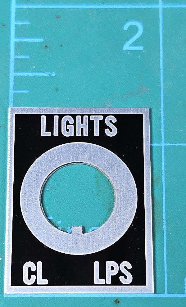 Lights CL LPS Switch Label Plate