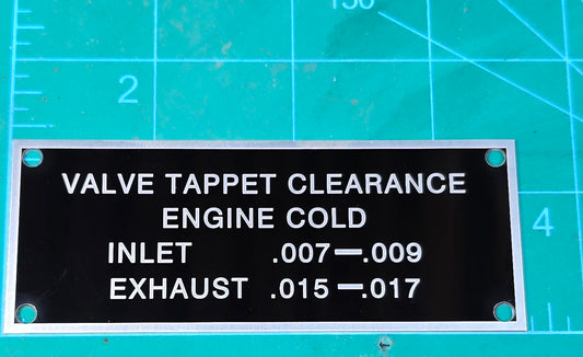 Mack Valve Tappet Clearance Engine Tag