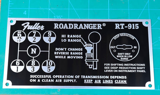 Eaton Fuller Roadranger RT-915 Shift Pattern Plate