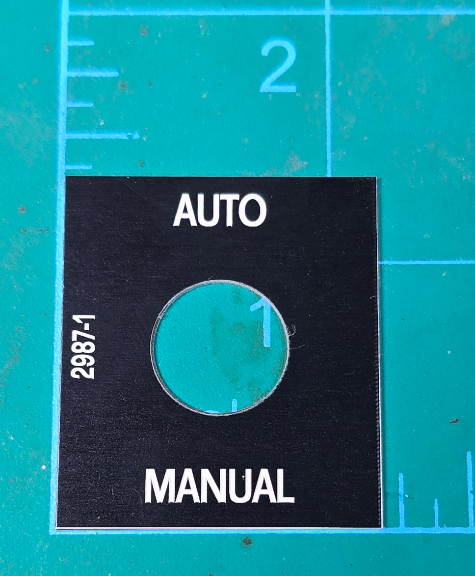 Kenworth Auto Manual Toggle Switch Plate 2987-1