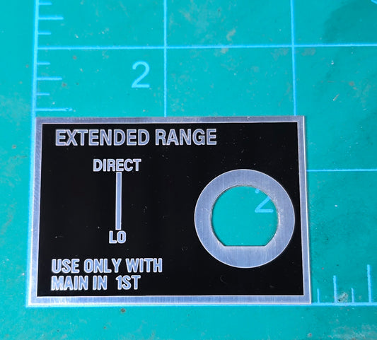 Mack Extended Range Direct Lo Switch Label Plate