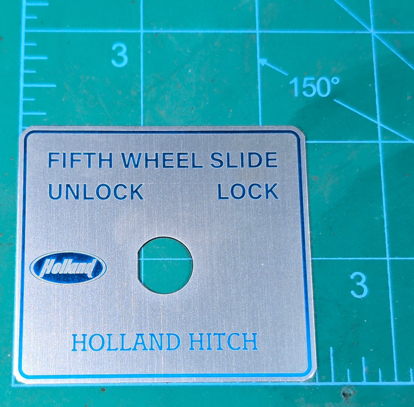 Holland Fifth Wheel Slide Lock Switch Label Plate