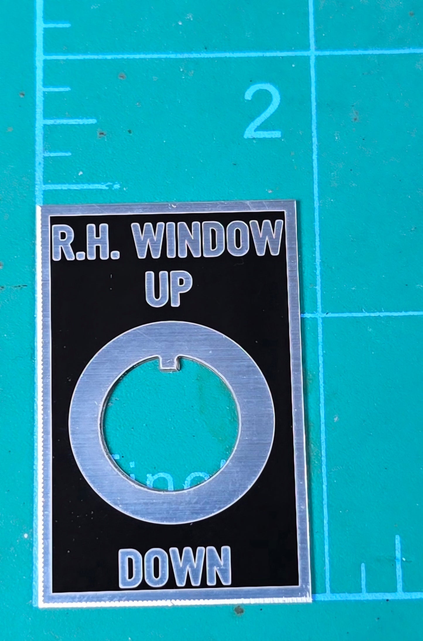 Mack RH Window Switch Label Plate