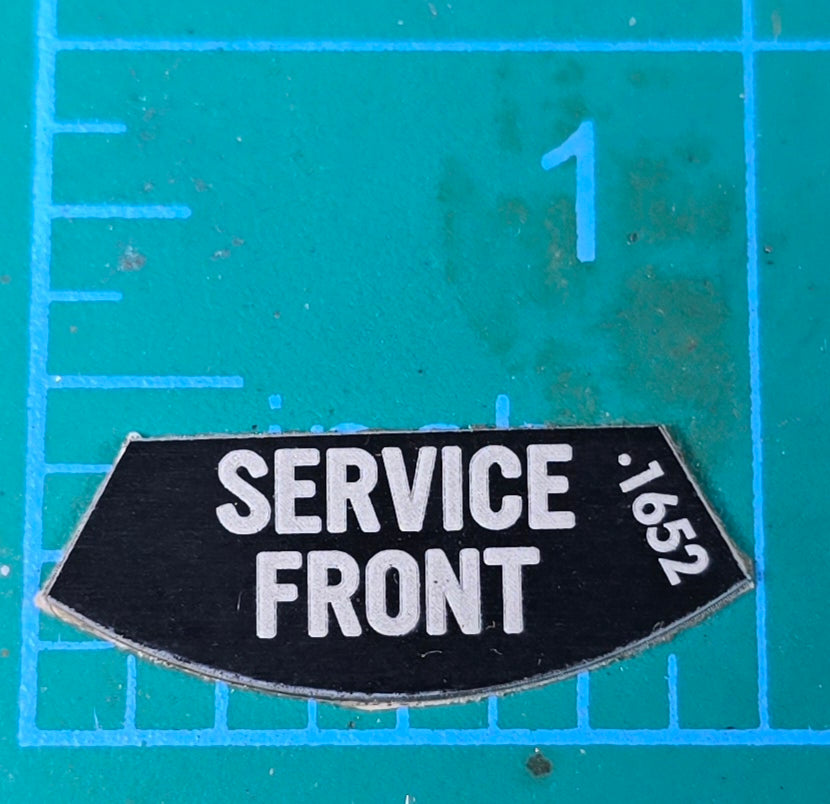 Kenworth Service Front Gauge Label 1652