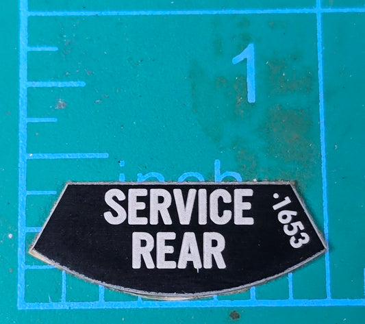 Kenworth Service Rear Gauge Label 1653